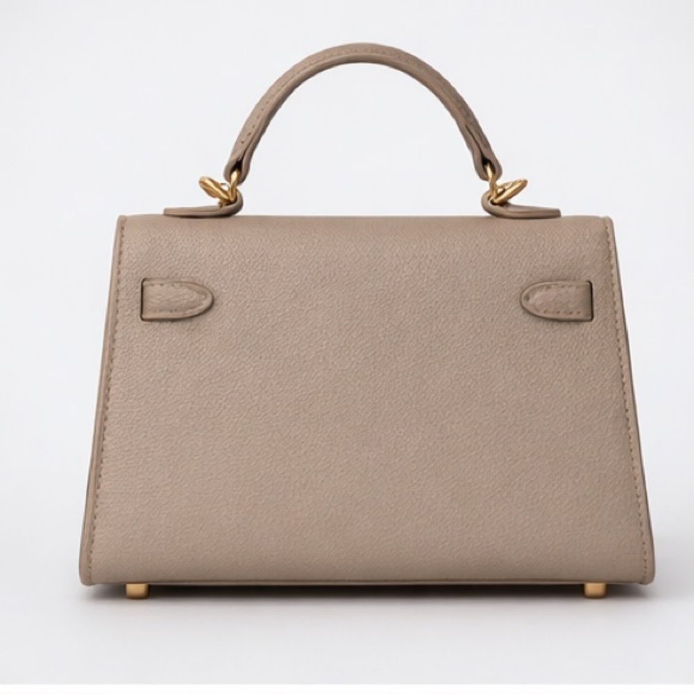 TU-LX Grace Kelly Vegan Leather Handbag Small, Brown, Brand new - Picture 4 of 5